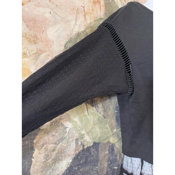 New Anthropologie Tulle Sweatshirt Black Oversized Size Small - Picture 13 of 14
